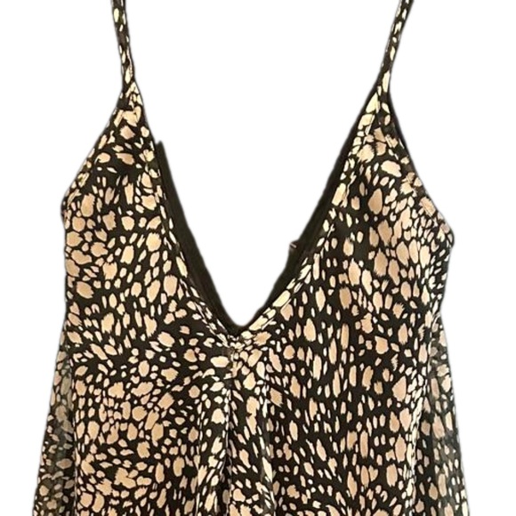 Small Cecico black & tan floral print spaghetti strap layered midi dress - Picture 9 of 13